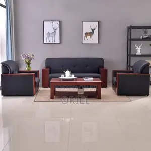 Office Sofa : Mahogany Frame 5-Seater Executive Office Sofa Set