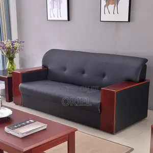 Office Sofa : Mahogany Frame 5-Seater Executive Office Sofa Set