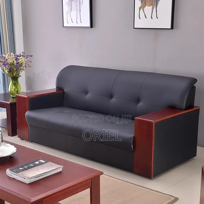 Office Sofa : Mahogany Frame 5-Seater Executive Office Sofa Set