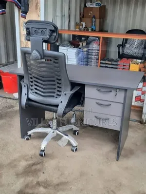 Compact 1.2m Desk and Headrest Mesh Chair for Office Tasks