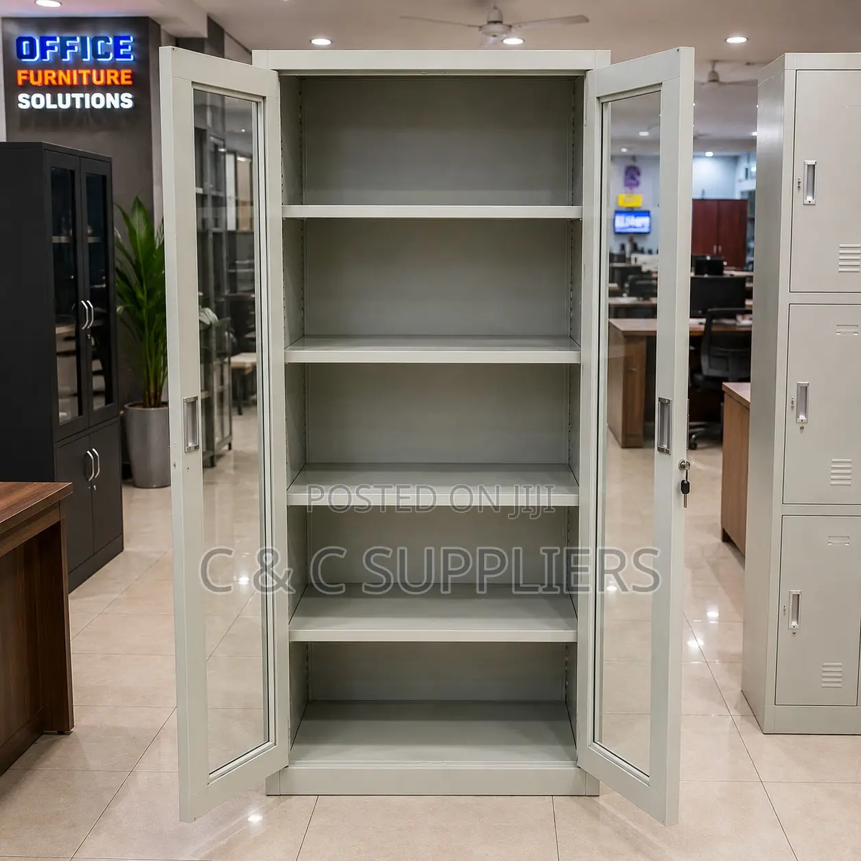 2-Door Full Glass Cabinet