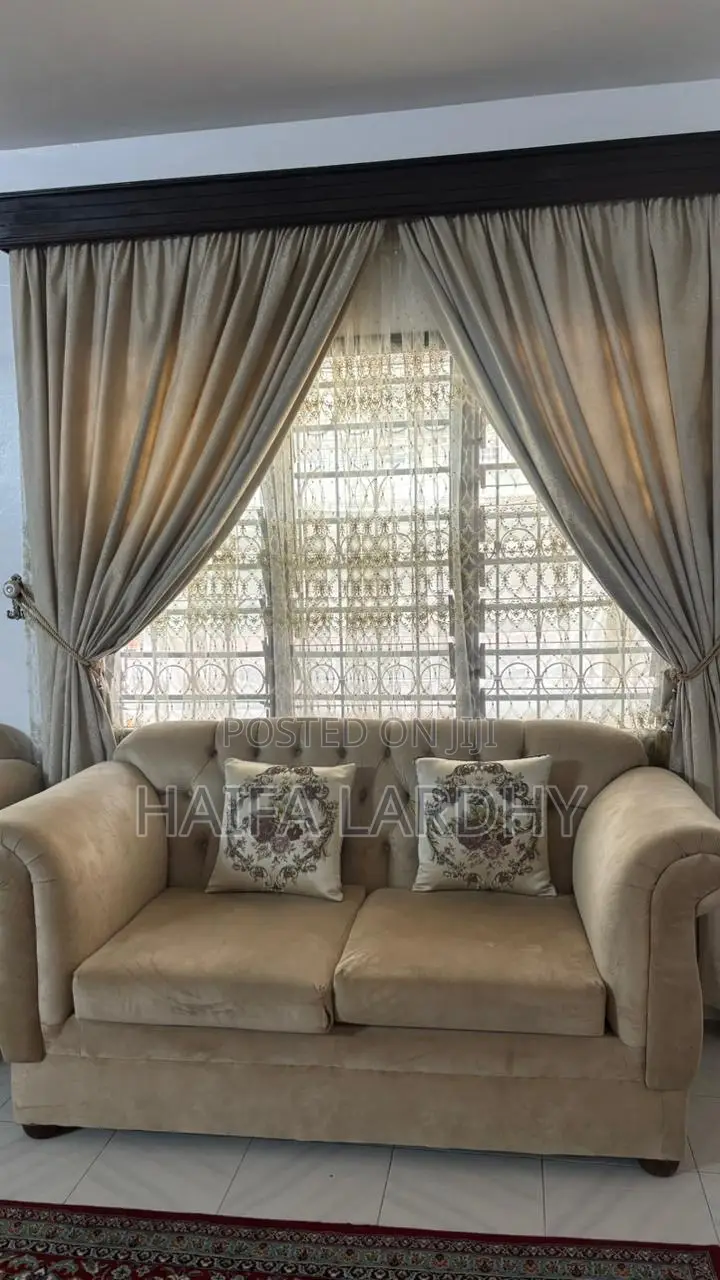 Sofa Set + Cutains