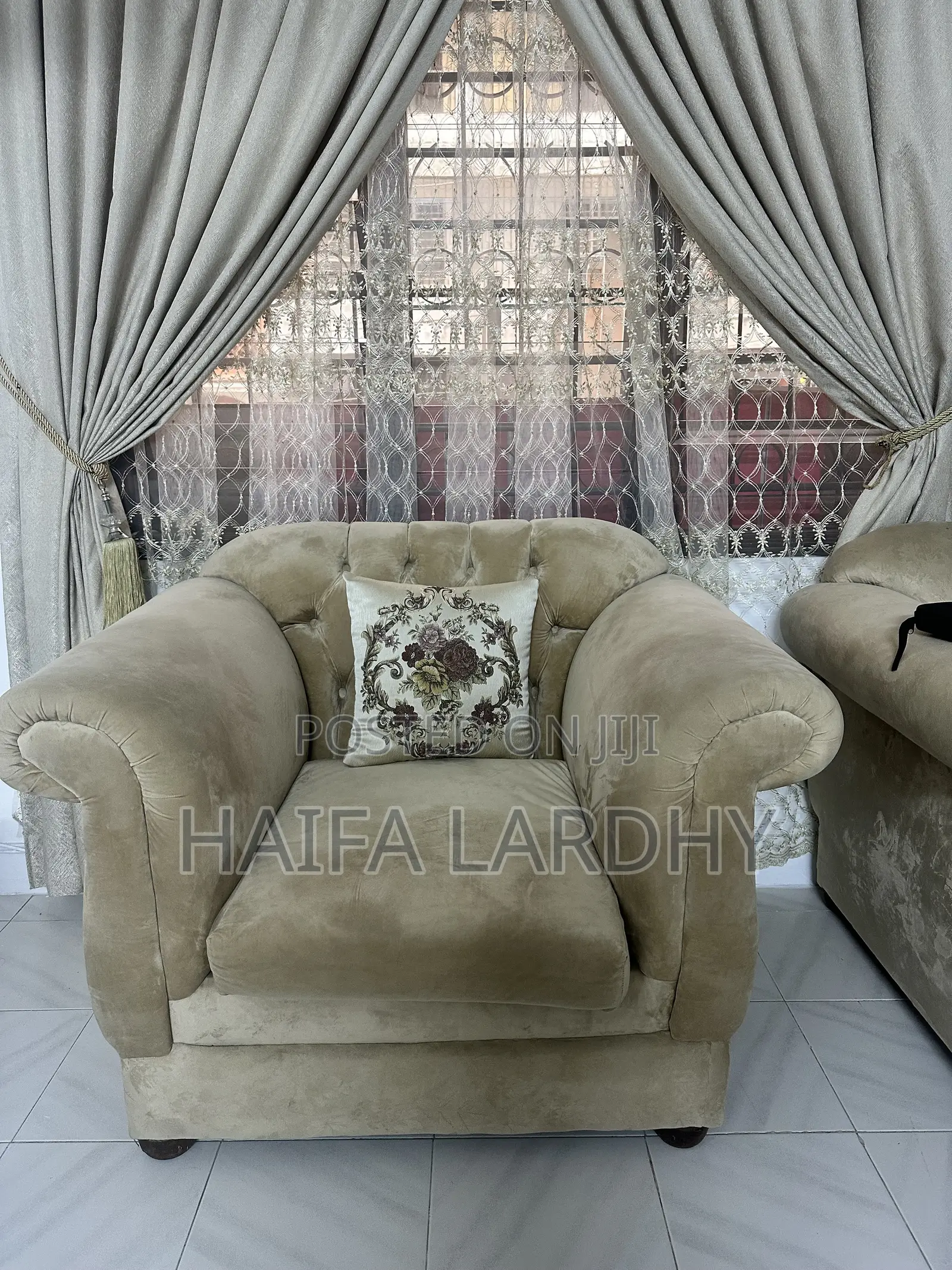Sofa Set + Cutains