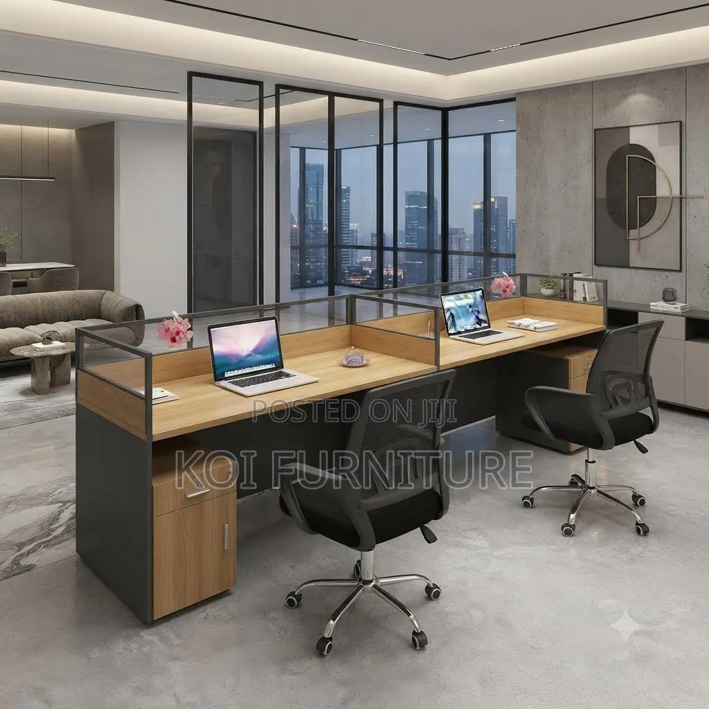 Office Workstation; Two Users MDF Office Straight Workstation