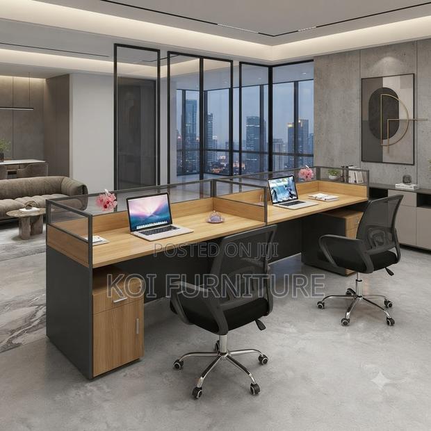 Office Workstation; Two Users MDF Office Straight Workstation - thumbnail 2