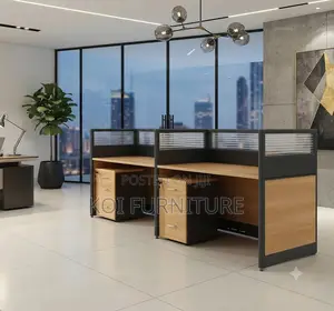 Office Workstation; Two Users MDF Office Straight Workstation