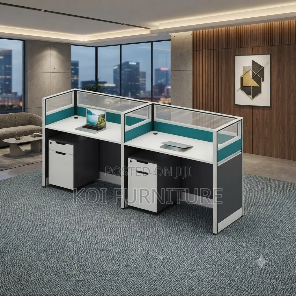 Office Workstation; Two Users MDF Office Straight Workstation