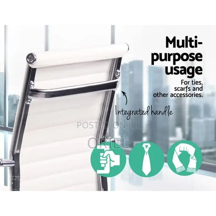 Office Chair : White High Back Leather Chair