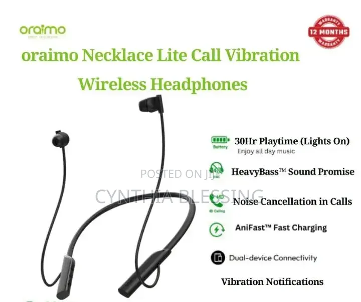 Oraimo Necklace Lite Call Vibration Wireless Headphones