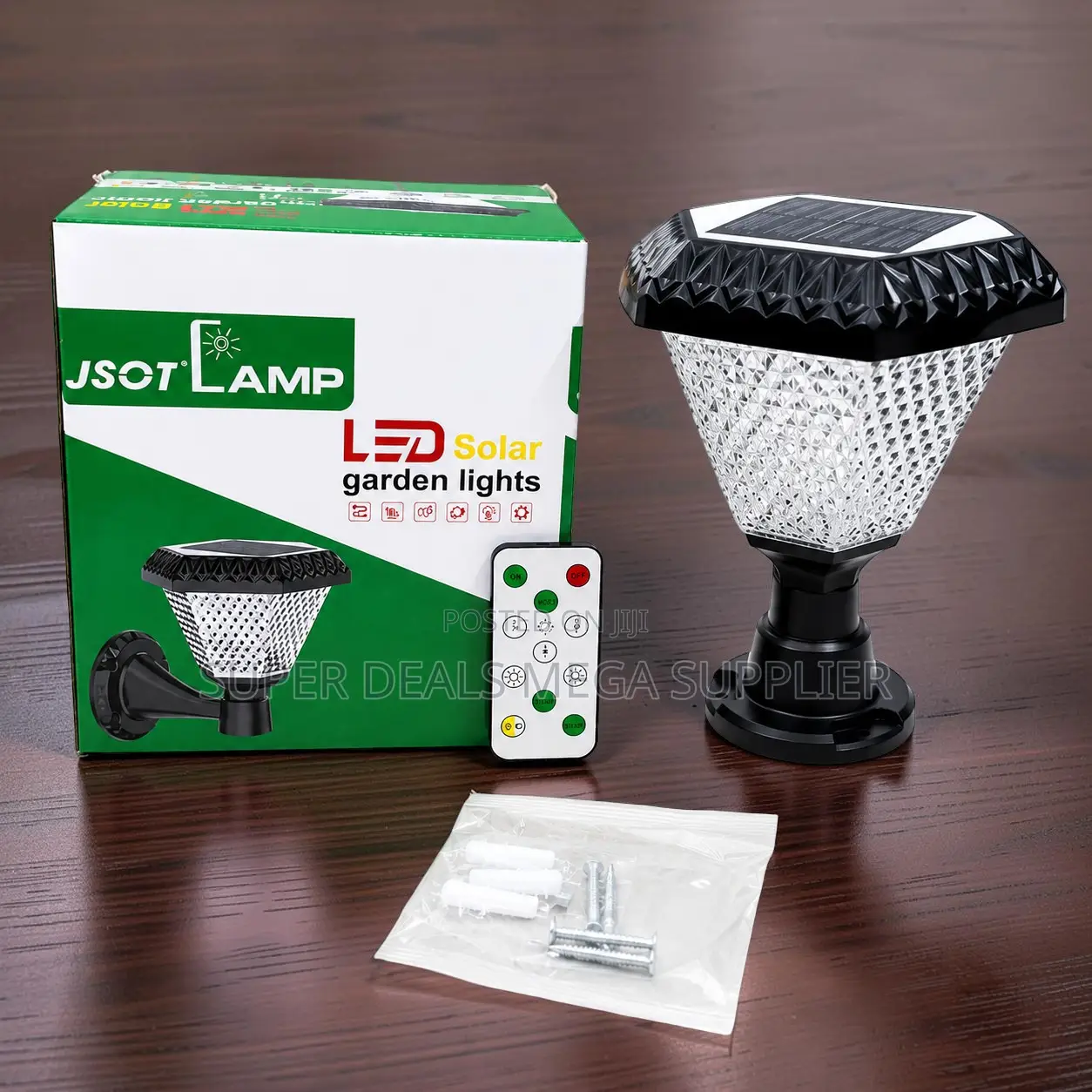 Solar Garden Pillar Light Auto on/Off RGB Led Energy-Efficient Lamp