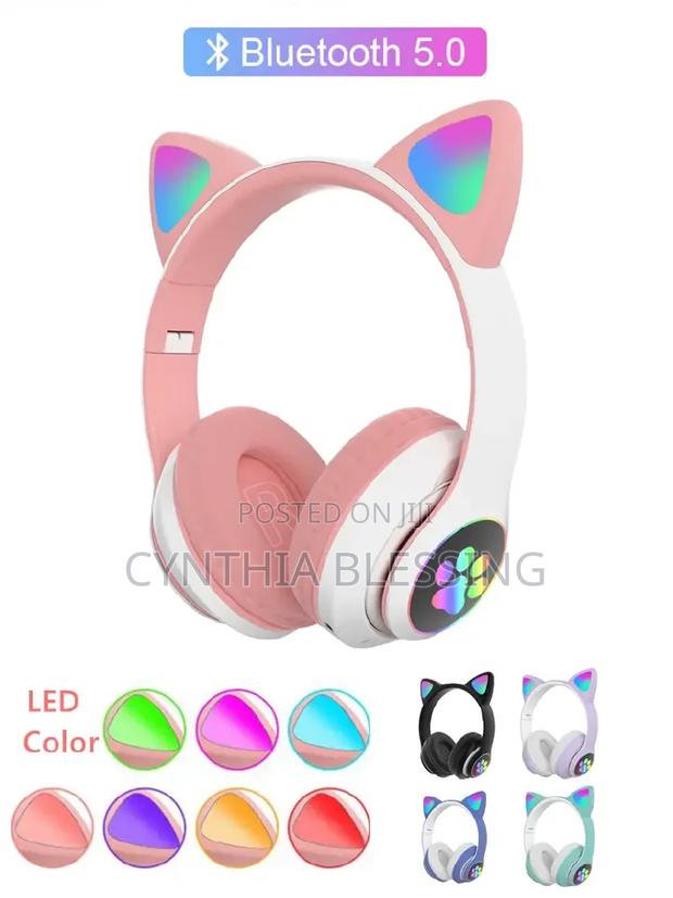 Cat Ears Bluetooth Wireless Headphones With Mic - thumbnail 2