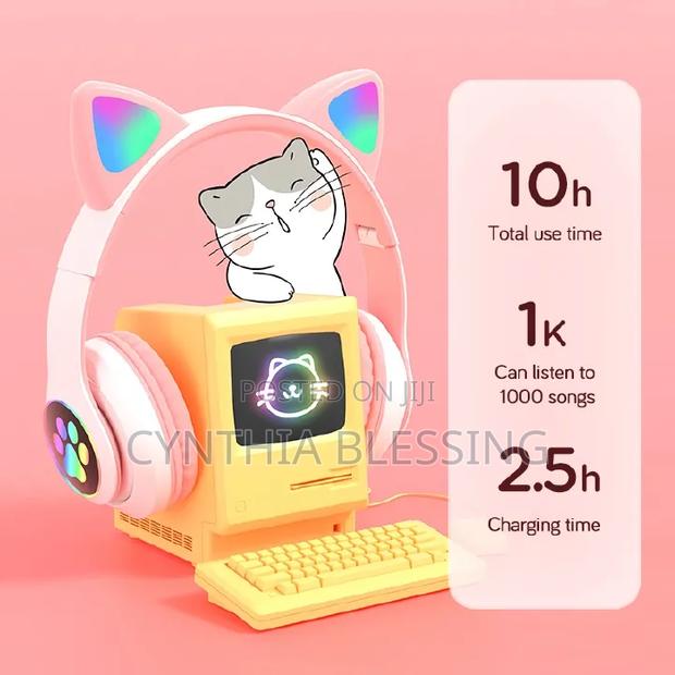 Cat Ears Bluetooth Wireless Headphones With Mic - thumbnail 4