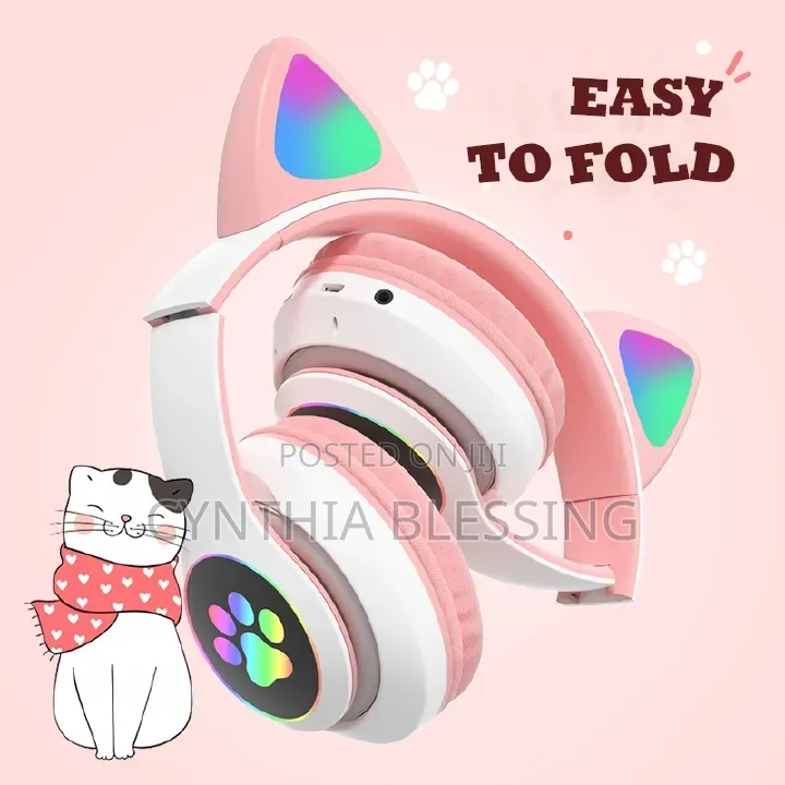 Cat Ears Bluetooth Wireless Headphones With Mic