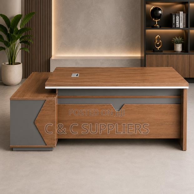 Director's Wooden L-Shaped Table-180cm - thumbnail 2