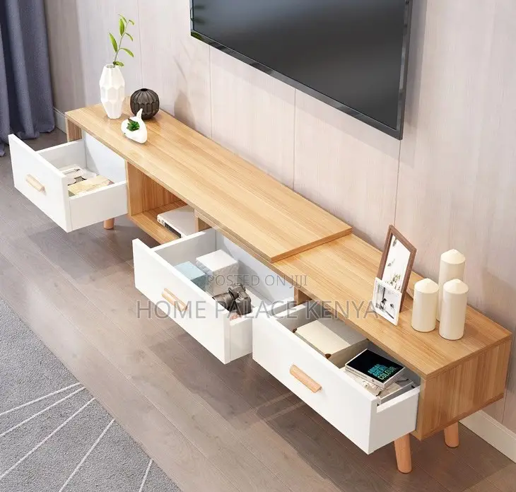 Tv Cabinet: Retractable Wooden Tv Stand