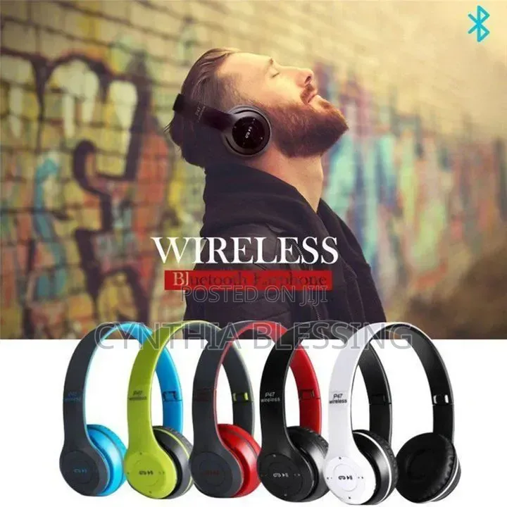 P47 Wireless Stereo Bass Bluetooth Headphones Foldable