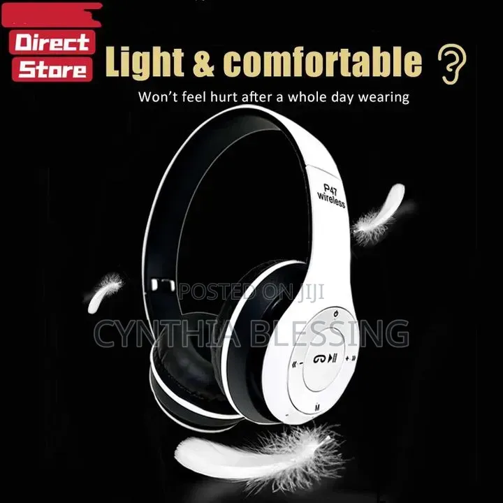 P47 Wireless Stereo Bass Bluetooth Headphones Foldable