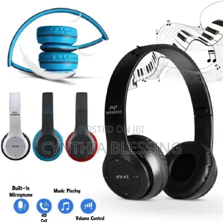 P47 Wireless Stereo Bass Bluetooth Headphones Foldable