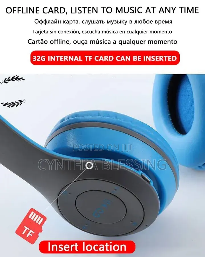 P47 Wireless Stereo Bass Bluetooth Headphones Foldable