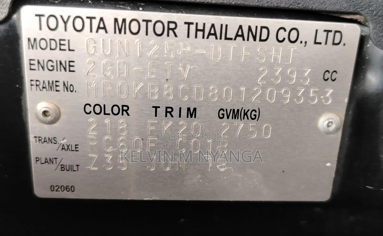 Toyota Hilux 2019 Black