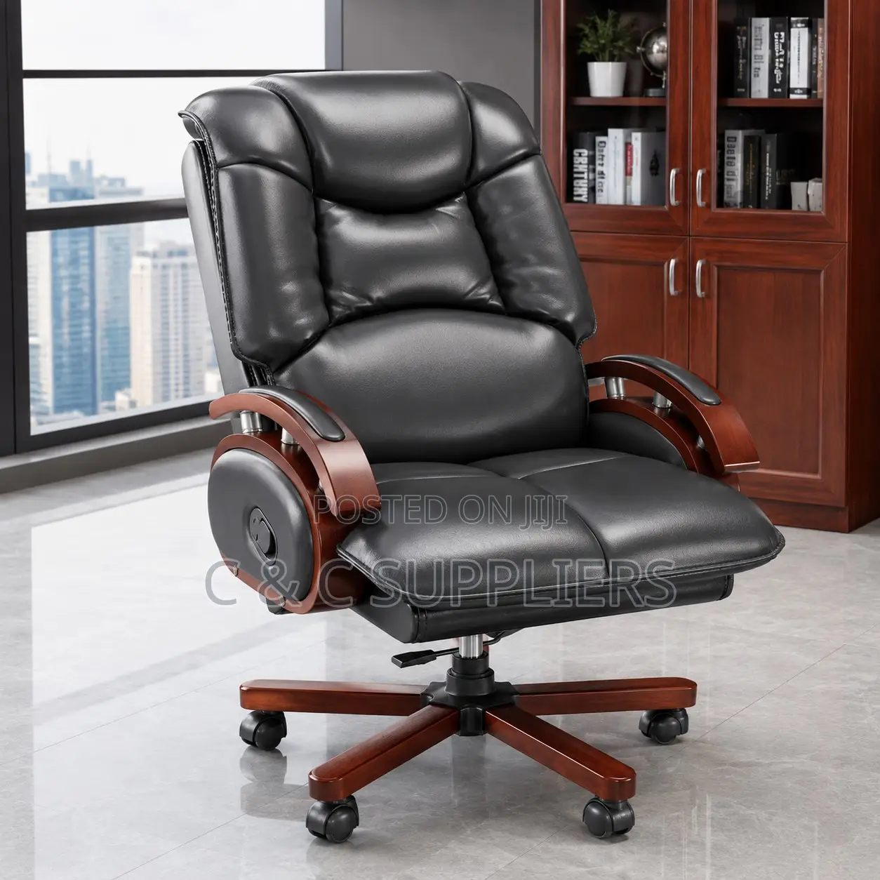 Ceo Executive Seat With Wooden Armrest
