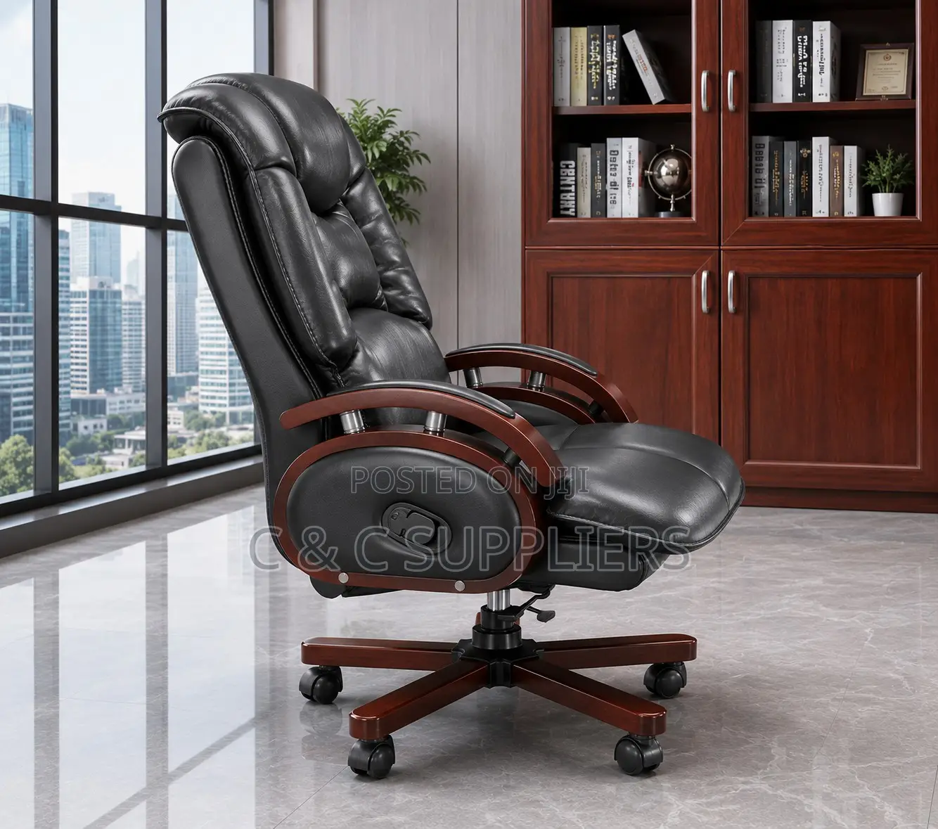 Ceo Executive Seat With Wooden Armrest