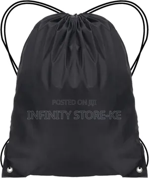 Waterproof Black Pull String Back Bag