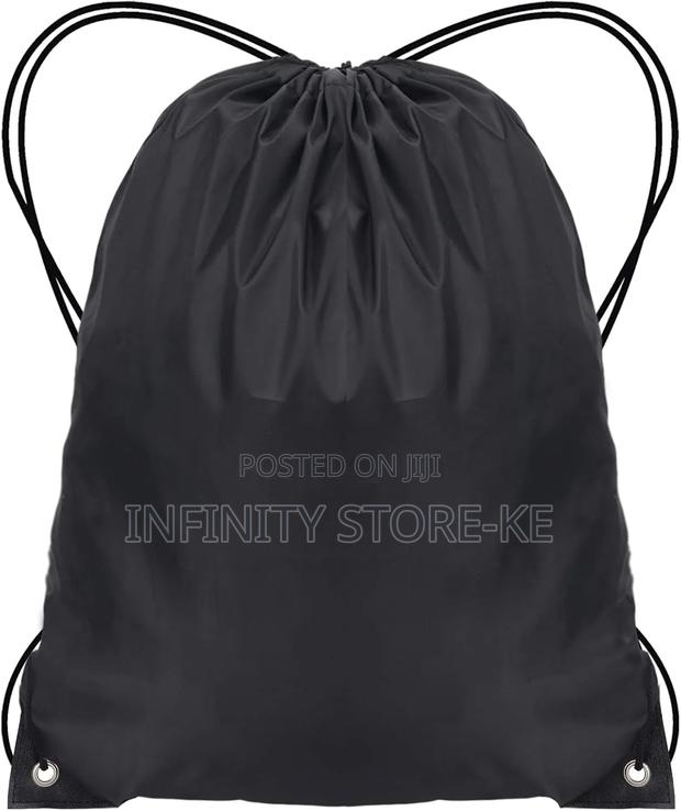 Waterproof Black Pull String Back Bag - thumbnail 2