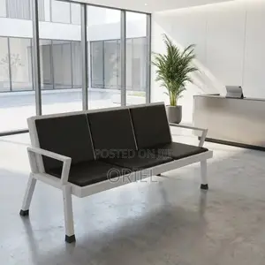Office Bench : 3 Link Black Heavy Duty Waiting Bench