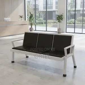 Office Bench : 3 Link Black Heavy Duty Waiting Bench