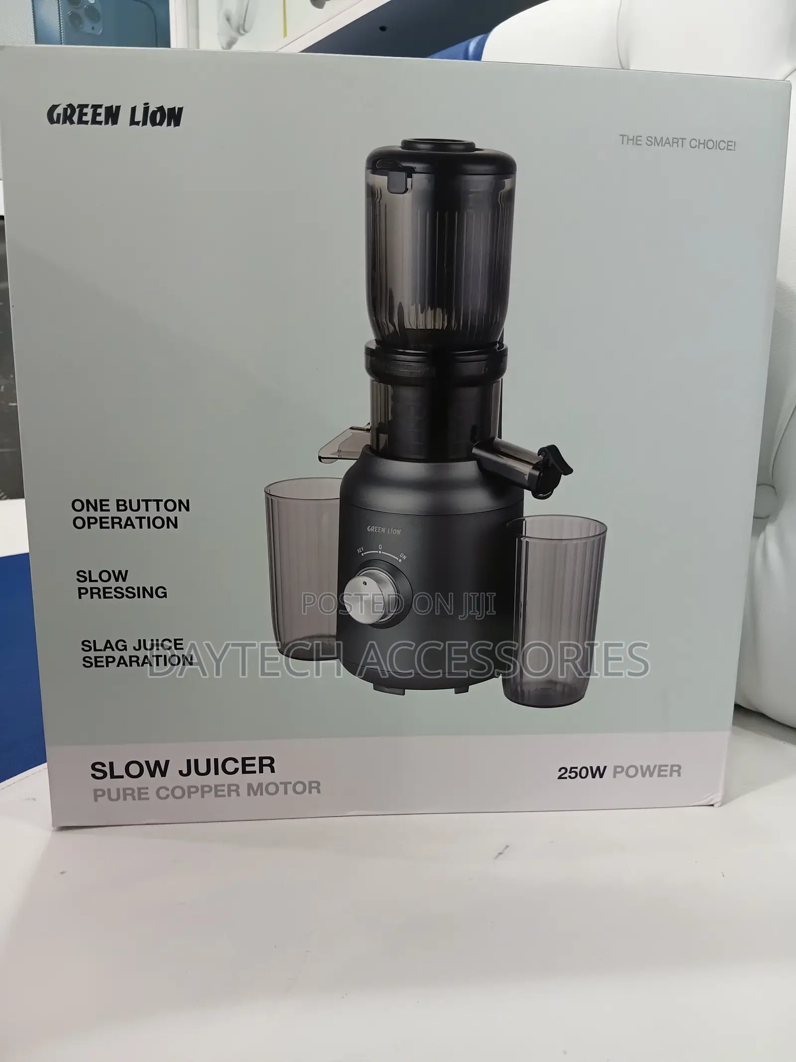 Green Lion Slow Juicer a Pure Copper Motor for Efficient Extraction.