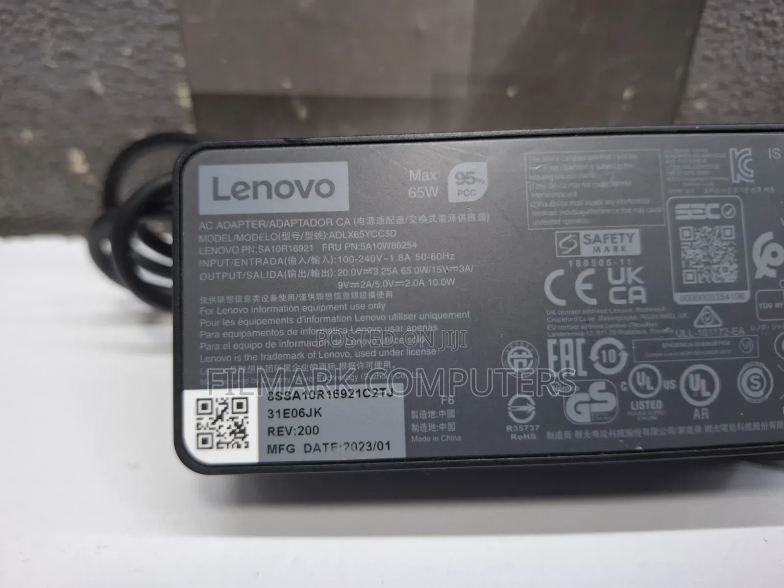 Ex Uk Lenovo Thinkpad 65w 20.0v-3.25a Usb C Ac Charger