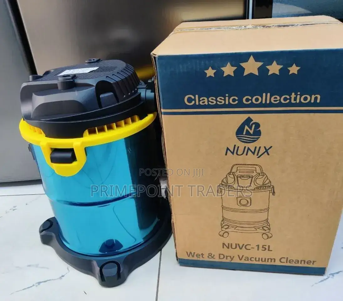 Nunix Professional Wet Dry Vacuum Cleaner 15l – Strong Suction,