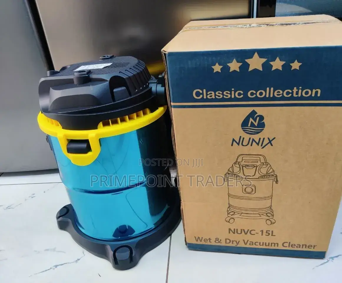 Nunix Professional Wet Dry Vacuum Cleaner 15l – Strong Suction,