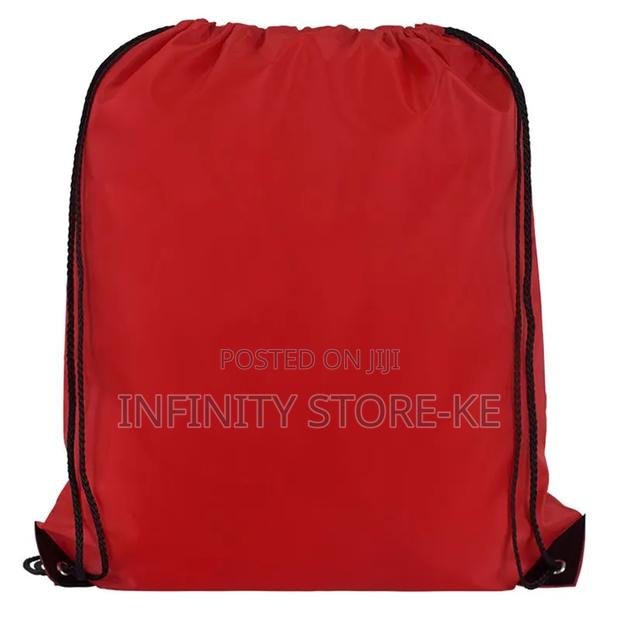 Red Waterproof Pull String Back Bag - thumbnail 2