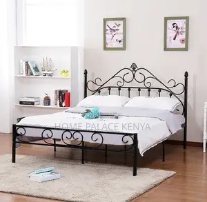 Steel Bed: Steel Bed With Crafted Decorative Frame Art