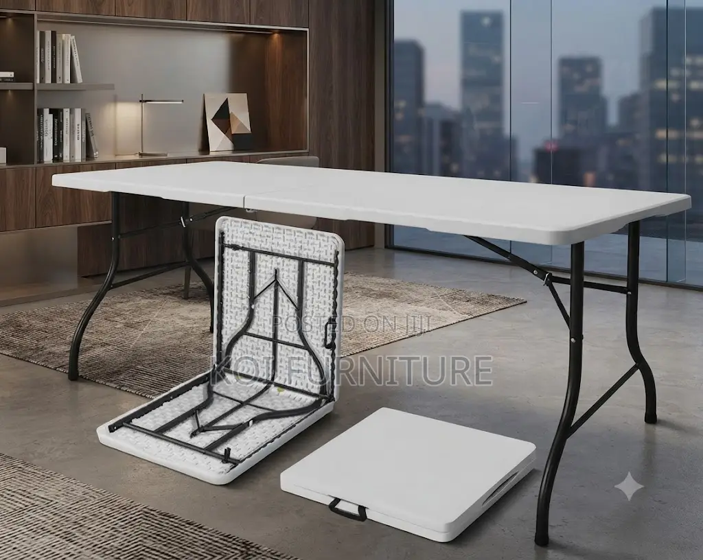 Home Table; Foldable White Gradens Dining Table