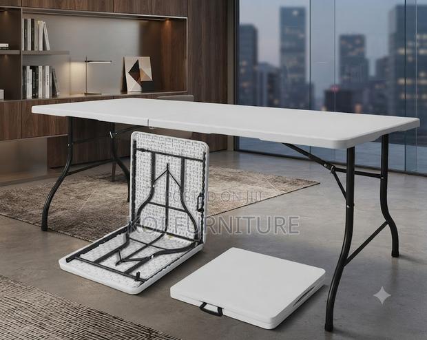 Home Table; Foldable White Gradens Dining Table
