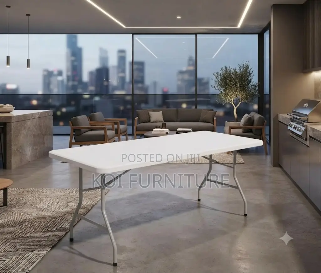 Home Table; Foldable White Gradens Dining Table