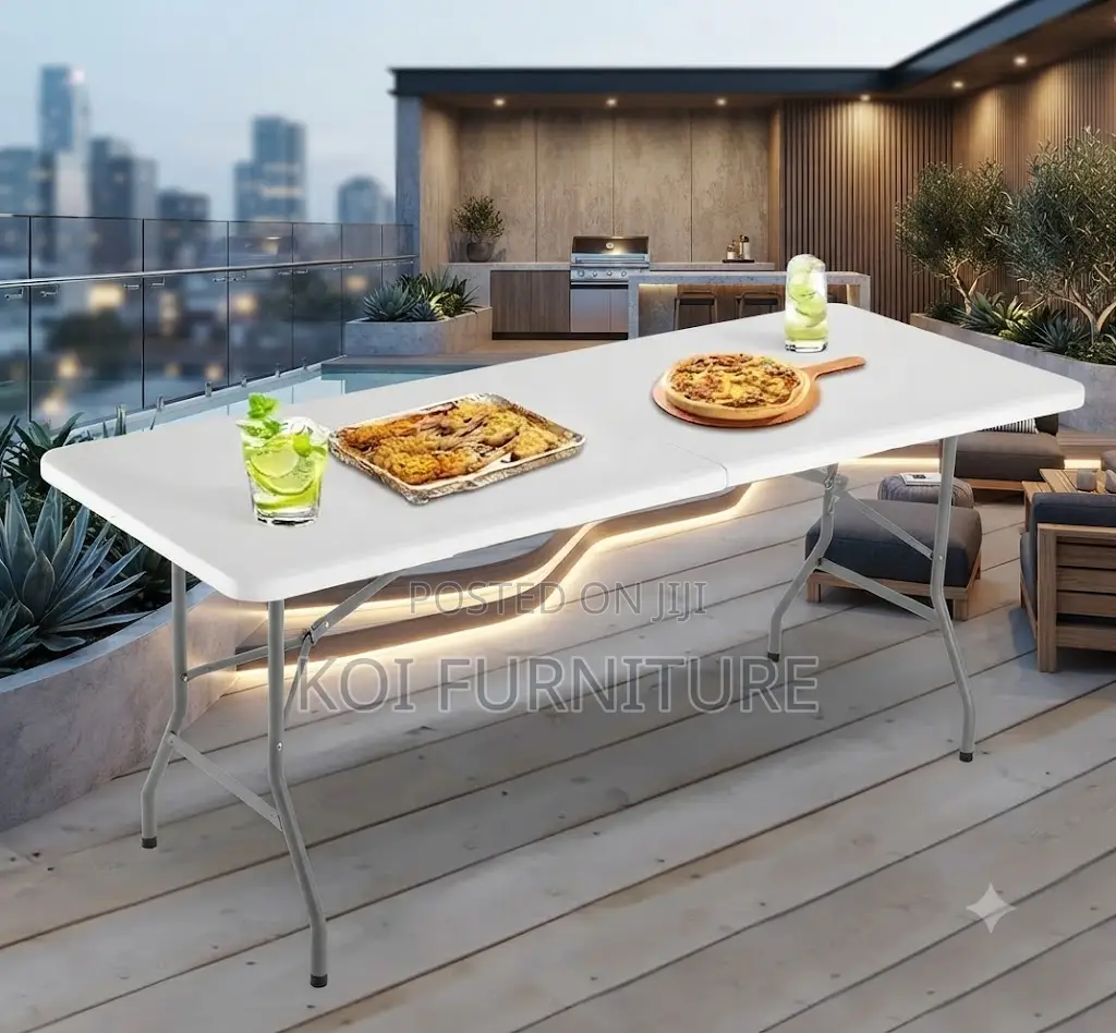 Home Table; Foldable White Gradens Dining Table