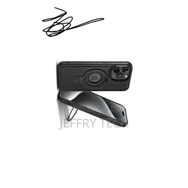 Leather Case Magsafe Defender Case With Kckstand for iPhone 16 Pro Max - thumbnail 2