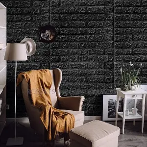 Elegant Black Finish Brick Like Foam Panels