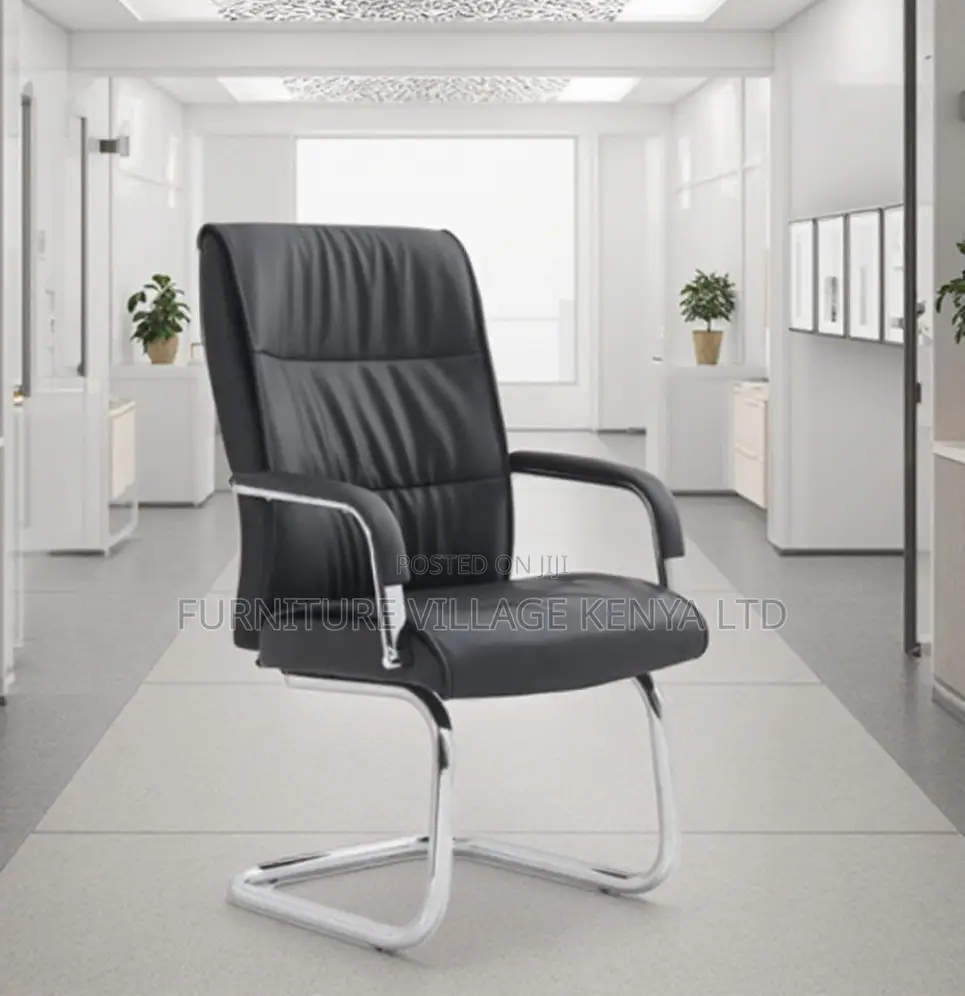 Ergonomic Modern Leather Sledbase Office Chair