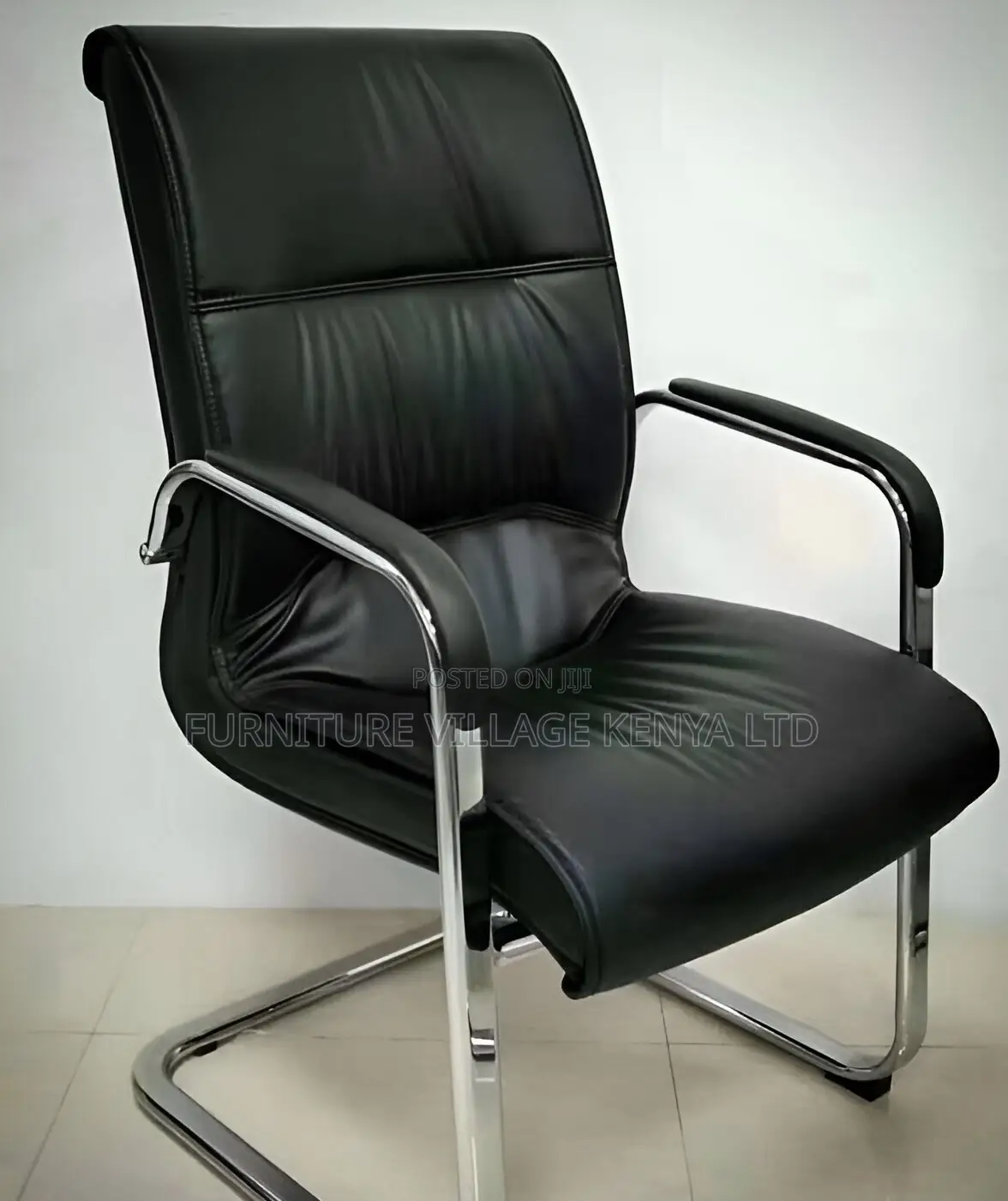 Ergonomic Modern Leather Sledbase Office Chair