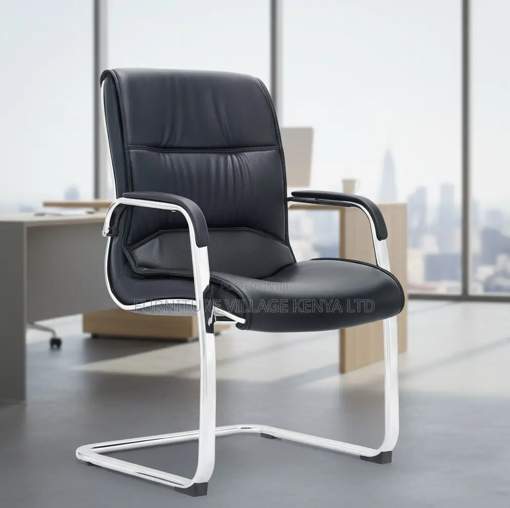 Ergonomic Modern Leather Sledbase Office Chair