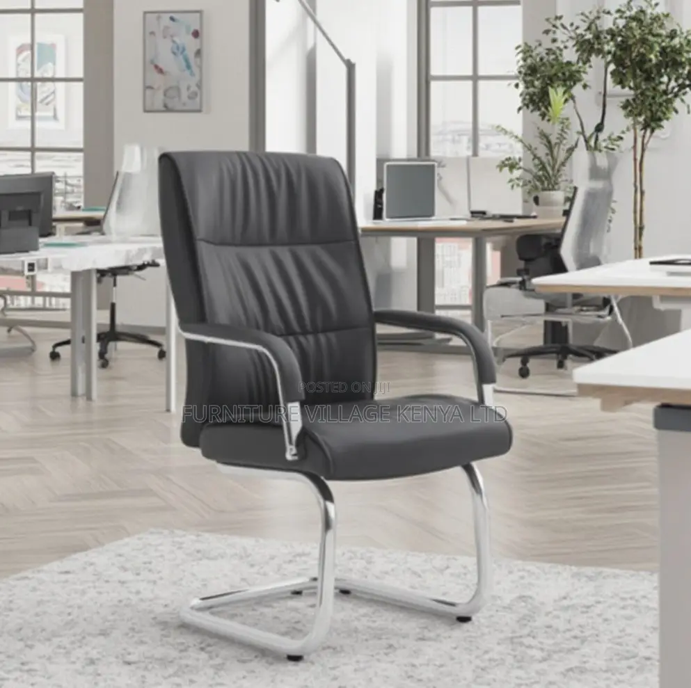 Ergonomic Modern Leather Sledbase Office Chair