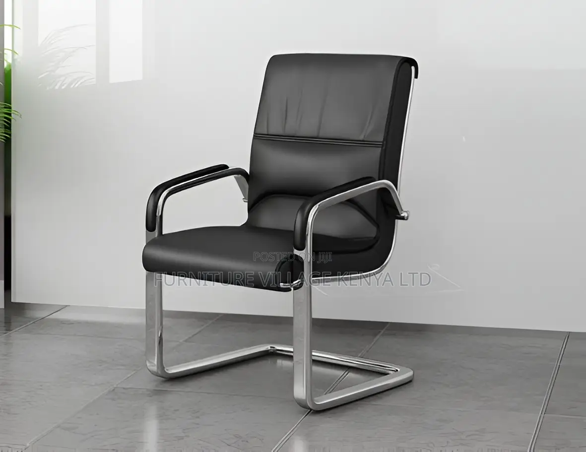 Ergonomic Modern Leather Sledbase Office Chair