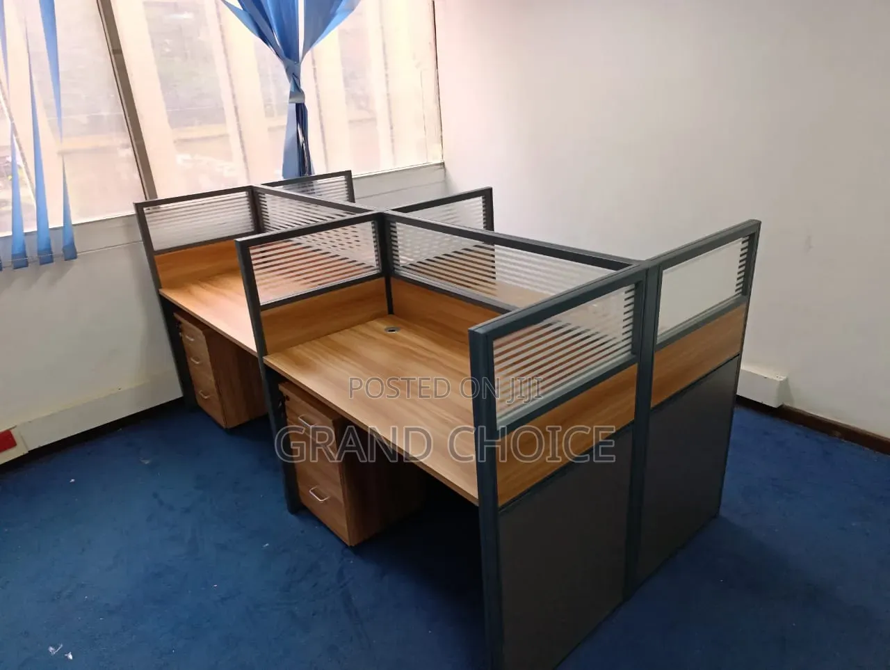 Office 4 Way Brown Workstation