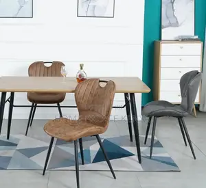 Dining Chair: Grey Back Handle Metallic Dining Chair