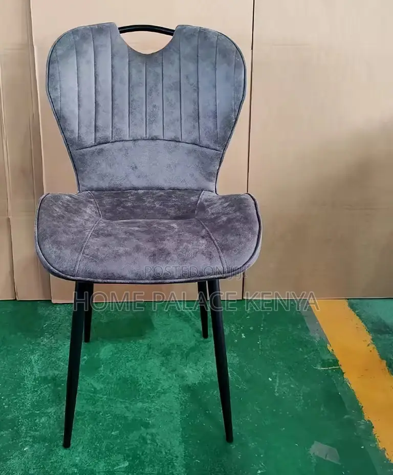 Dining Chair: Grey Back Handle Metallic Dining Chair
